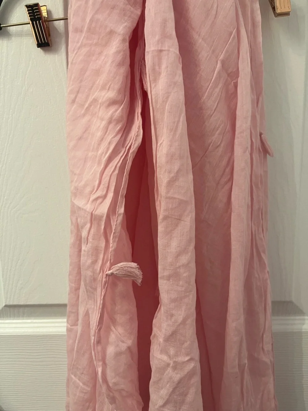 Parfois Light Blush Cotton Scarf with Tassels - Picture 3 of 10